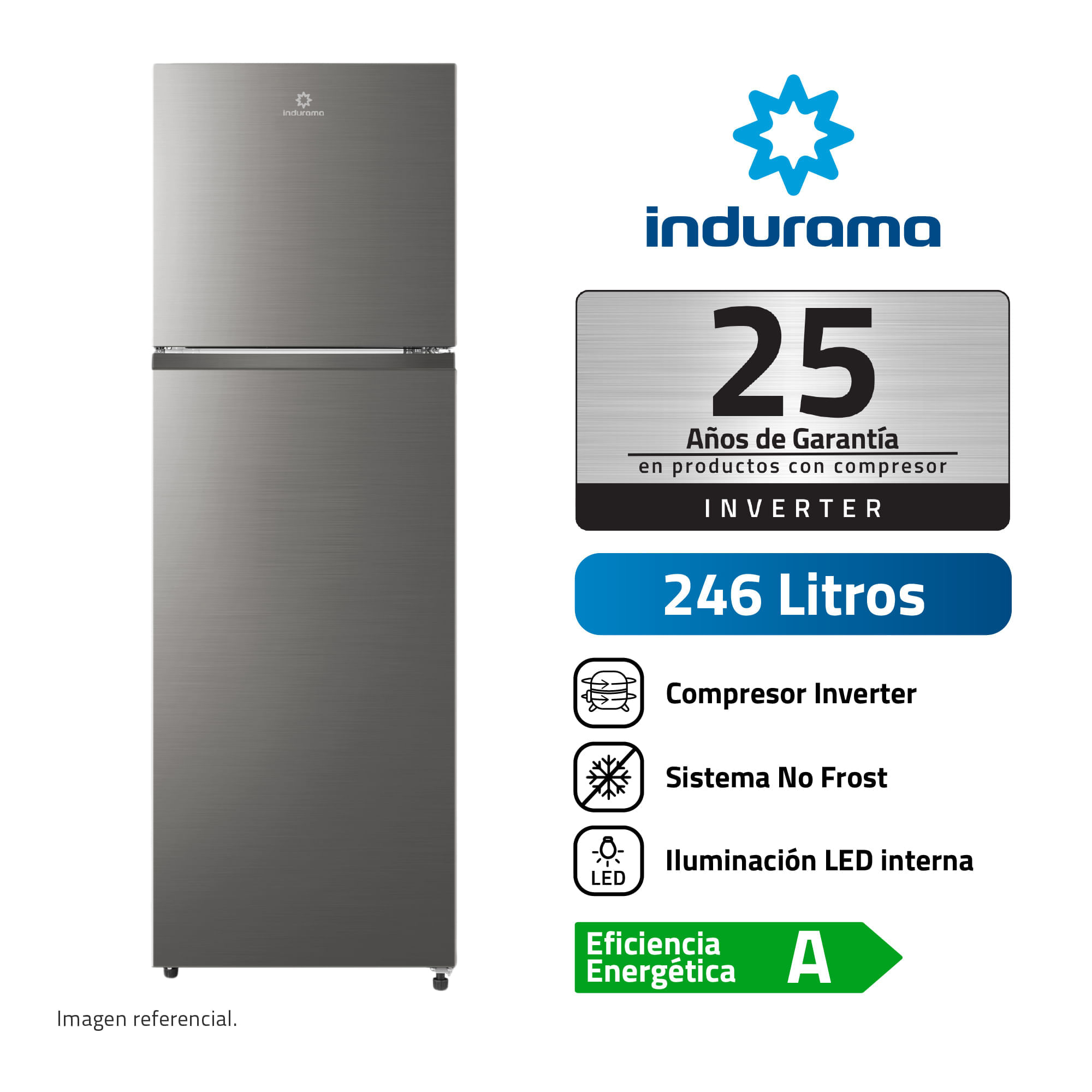 Indurama Refrigeradora 246lt No Frost RI-389I