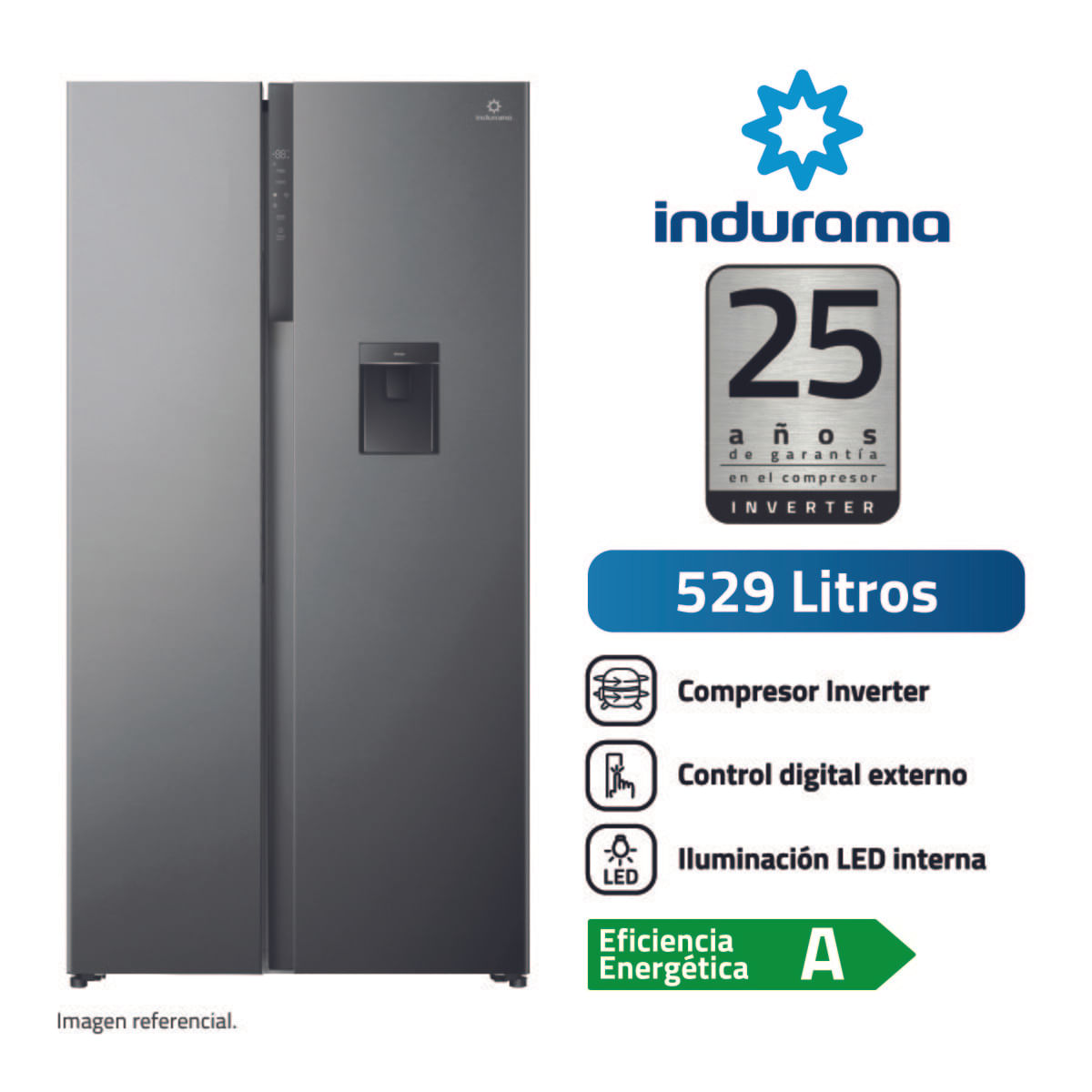 Indurama Refrigeradora Ri-795di Side By