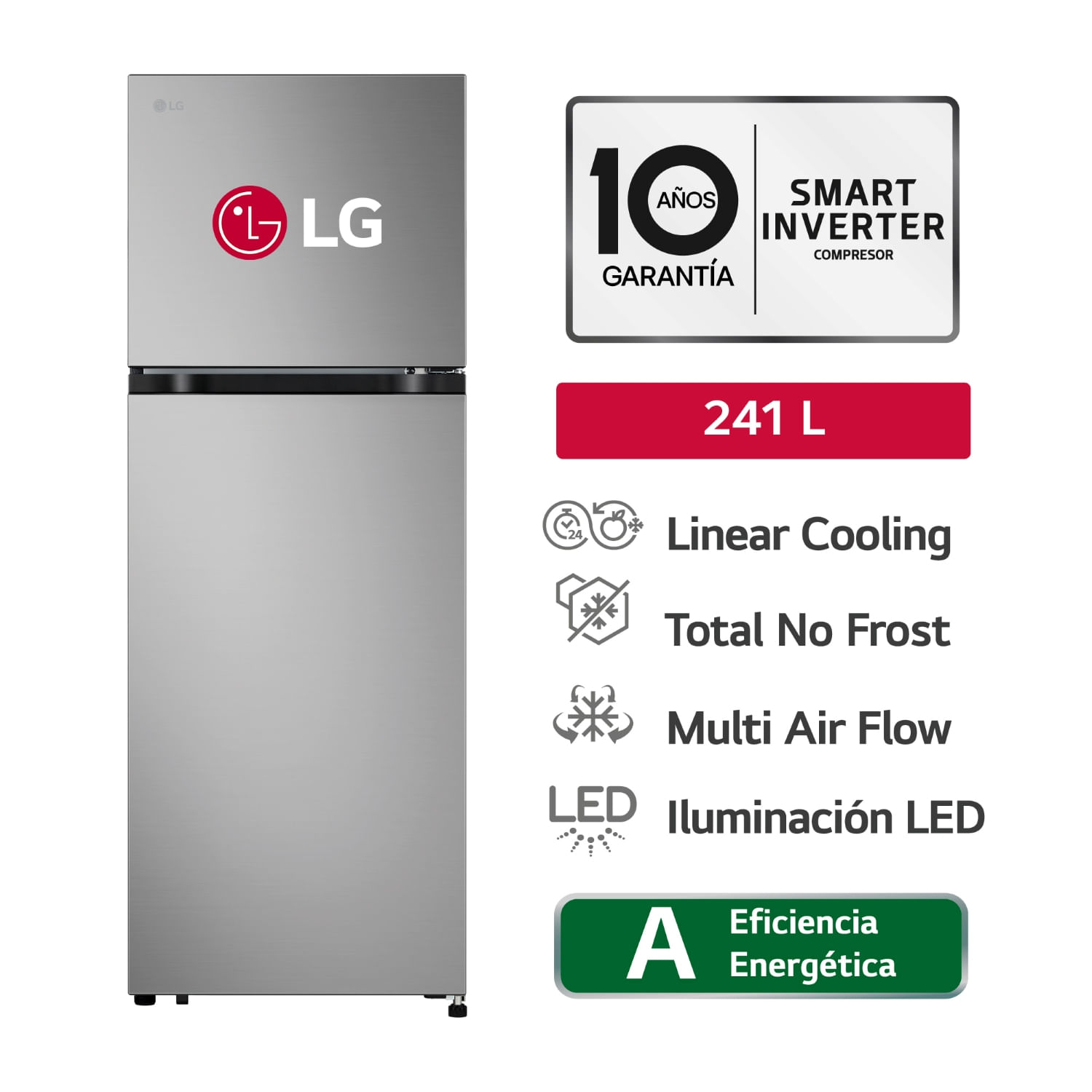 Lg Refrigeradora VT24BPY 241Lt. Top Freezer