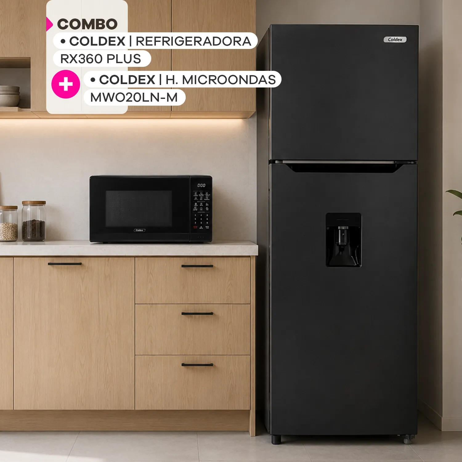 COMBO Coldex Refrigeradora RX 360PLUS + Microondas MWO20LN-M