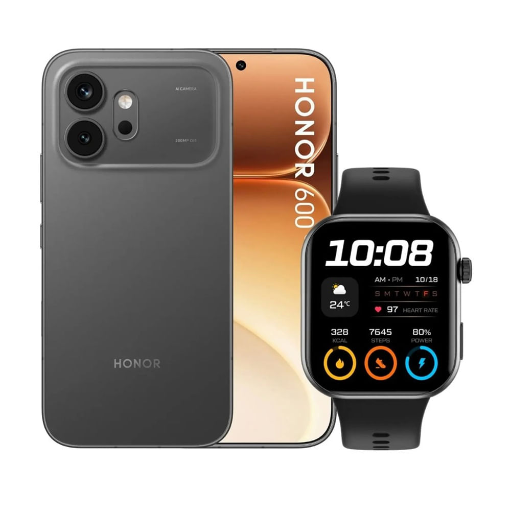 Celular Honor 600 5G 8Gb + 256Gb Negro + Honor Choice Watch 