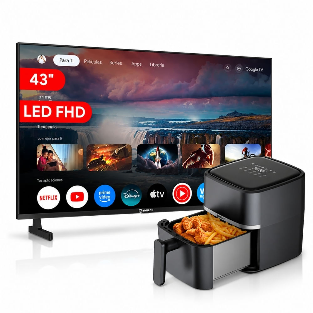 Combo Miray Televisor 43” Google TV HD + Freidora de Aire 3L