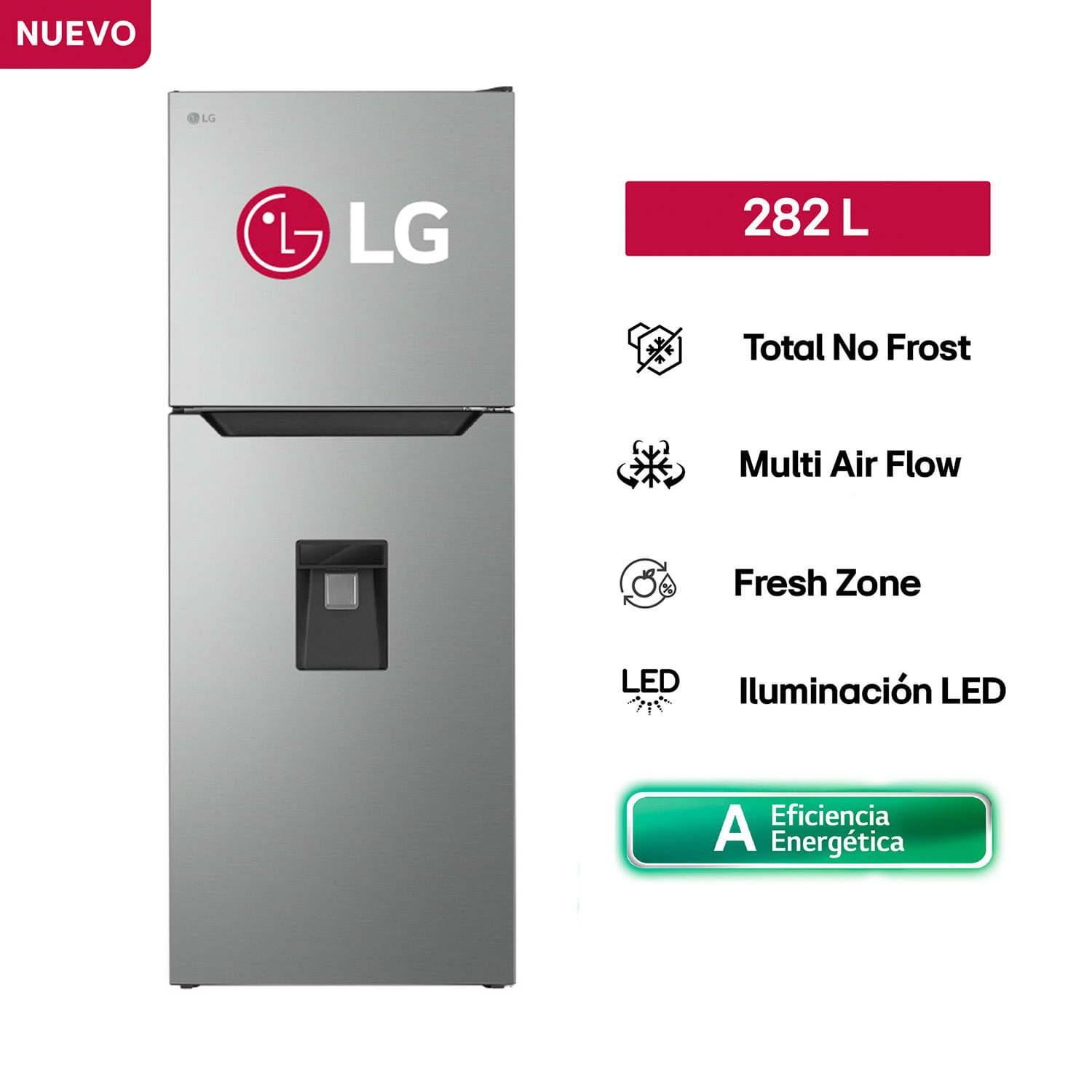 LG Refrigeradora GT29WPY 282L Multi Air Flow Top Freezer Pla