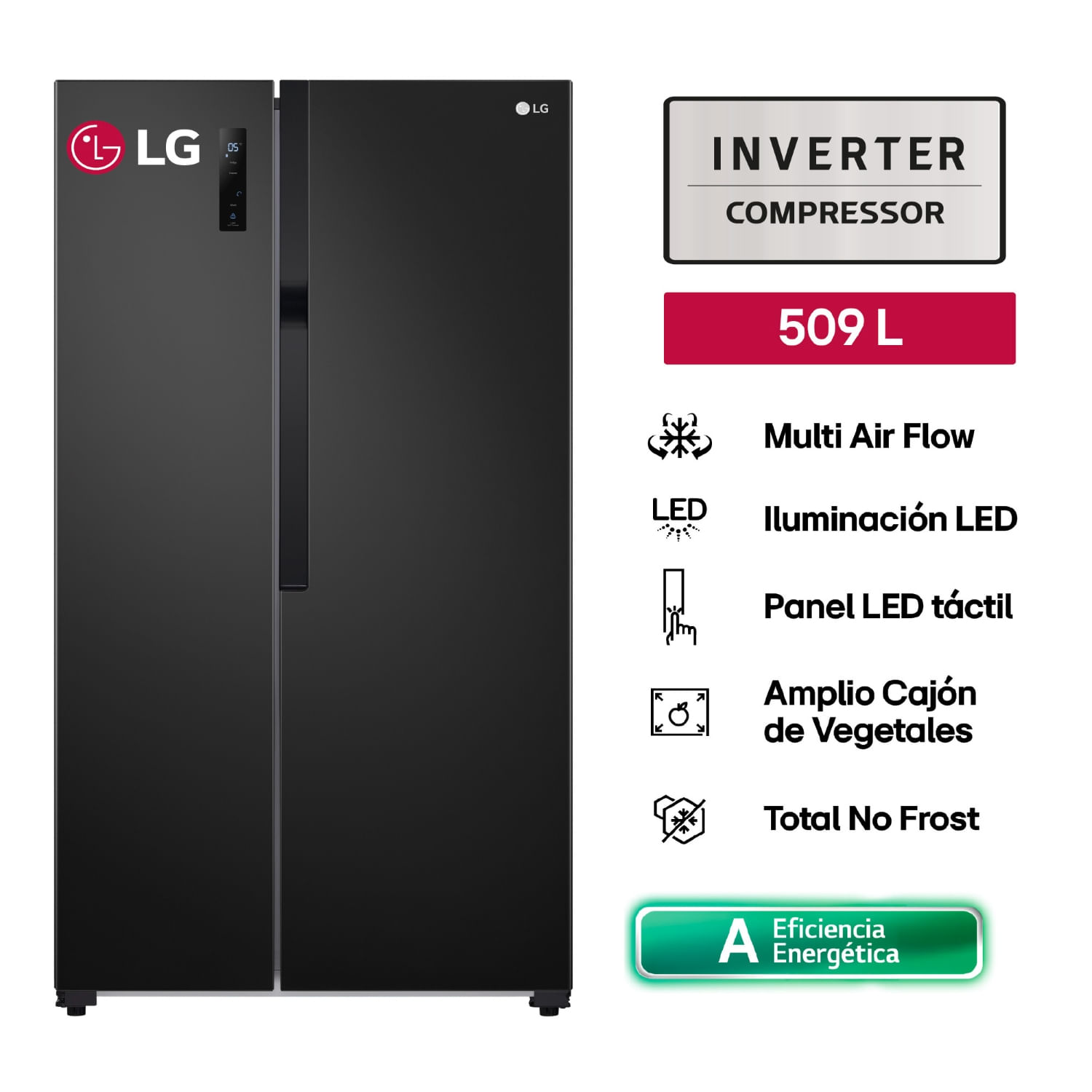 LG Refrigeradora GS51MPD Side By Side Multiple Flujo De Aire