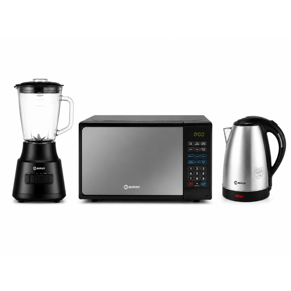 Tricombo Miray Microondas 20L + Licuadora 1.5L + Hervidor 1.