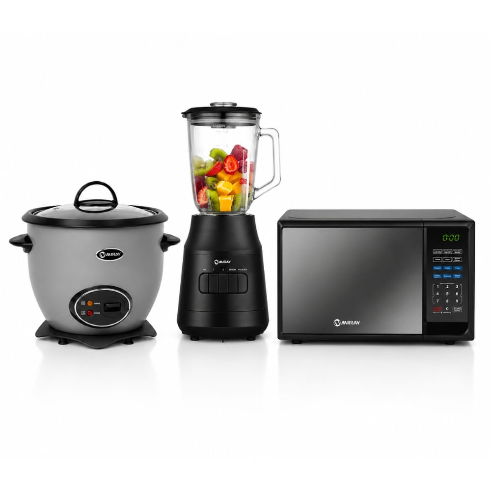 Tricombo Miray Microondas 20L + Arrocera 1.5L + Licuadora 1.